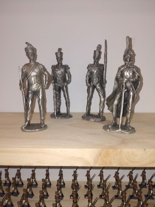 Lote 4 soldados 90mm aleación metal