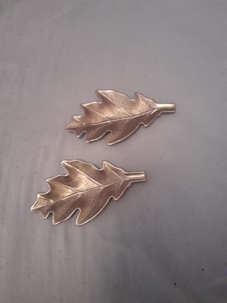 2 Ceniceros Hoja Metal Dorada