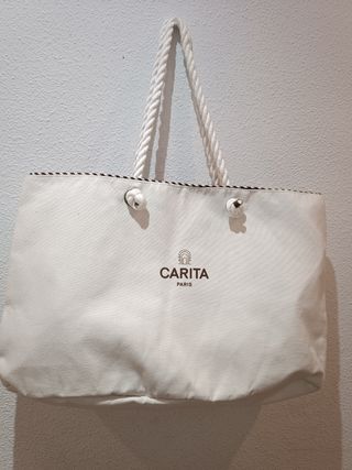 Bolso Carita Beige/Blanco Gran Capacidad