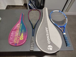 Lote 2 raquetas squash y funda