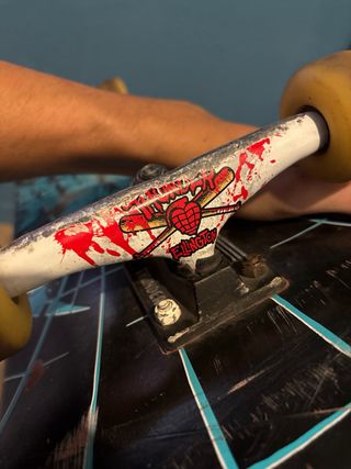 Skate Board Negro con Diseño Azul
