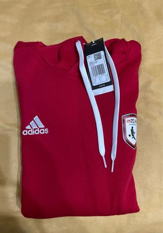 Sudadera Adidas Roja con Logo y Escudo