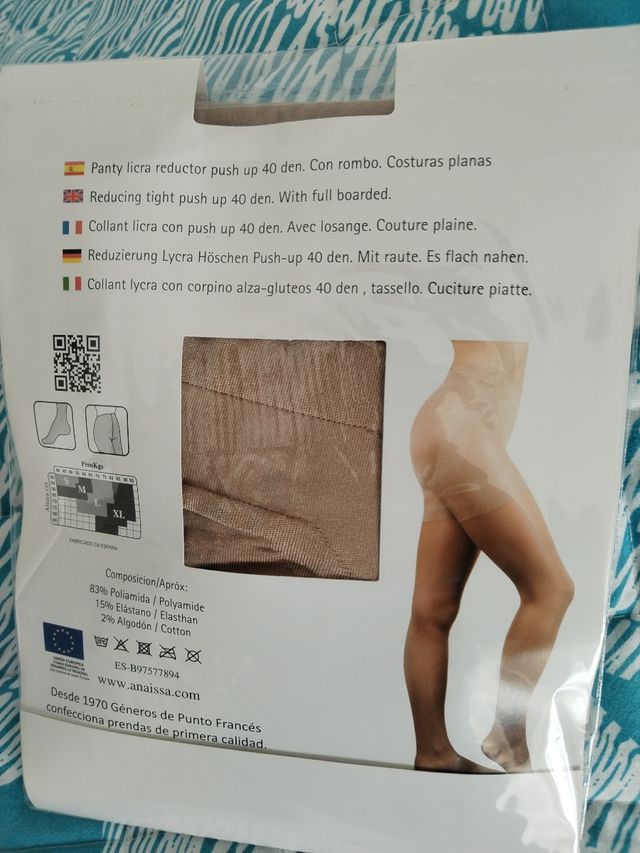 Pantis Anaissa Lycra Reductor Push-up 40 Den M/L