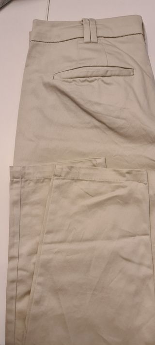 Pantalón Mango Talla 40 Beige
