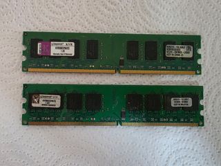 LOTE 2 MEMORIAS RAM - KINGSTON DDR2 - 2GB = 4GB