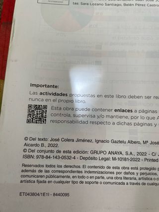 Matemáticas 3 ESO operación mundo Anaya 