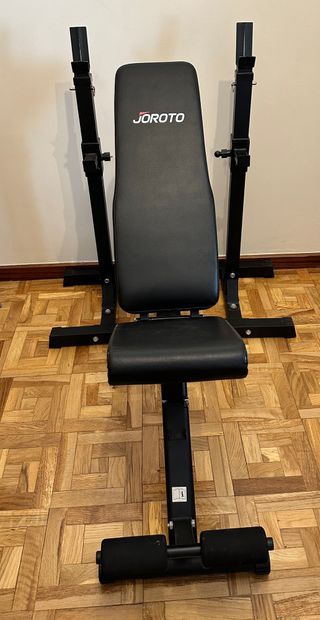 Banco de pesas JOROTO con rack y pesas 