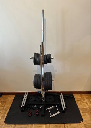 Banco de pesas JOROTO con rack y pesas 