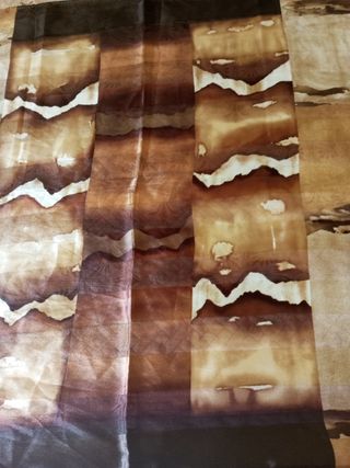 Bufanda de seda beige y marrón Guy st. Honore