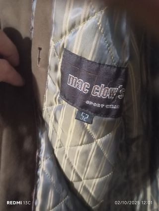 Chaqueta Hombre Talla 52-54 Marrón