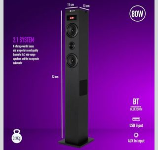 NGS Torre Sonido Bluetooth 80W Óptica