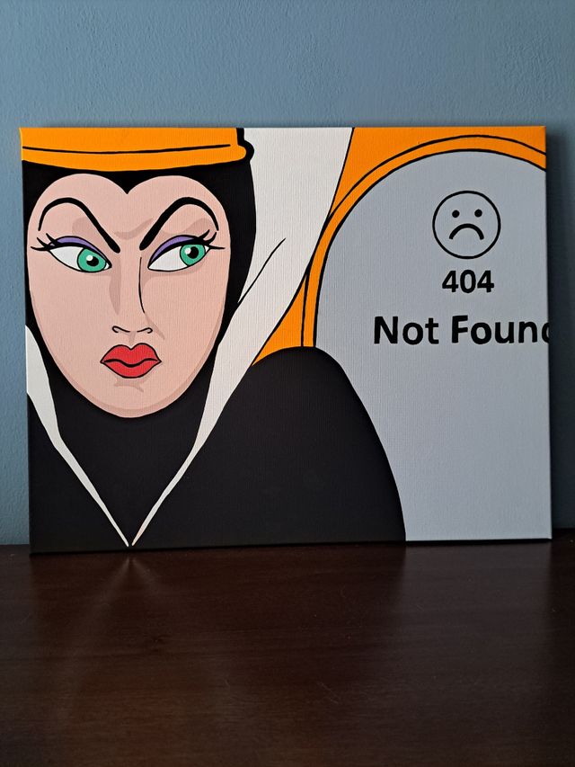 Quadro Strega Biancaneve Pop Art Dipinto Mano