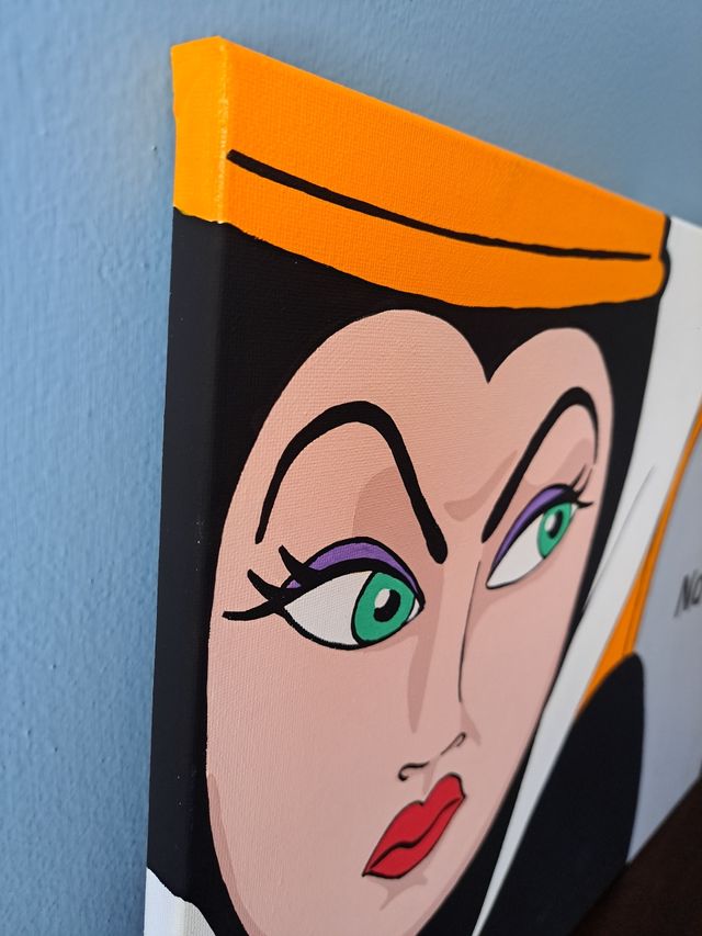 Quadro Strega Biancaneve Pop Art Dipinto Mano