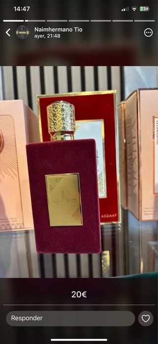 Perfume ASDAAF Árabe Dorado y Rojo