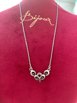 Collana vintage argento ed acquamarina
