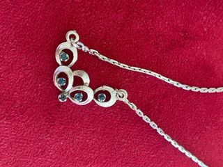 Collana vintage argento ed acquamarina