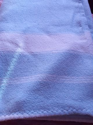 Manta Algodón/Fleece Cama 90 Azul.