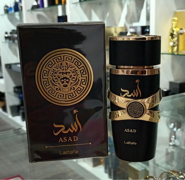 Perfume Lattafa Asad Negro y Dorado