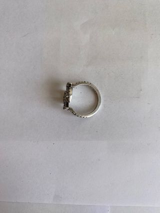 Anillo Plata y Brillantes Cruz