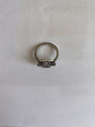 Anillo Plata y Brillantes Cruz