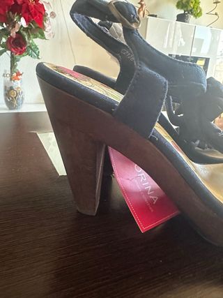 Sandalias Corina Azul Tacon