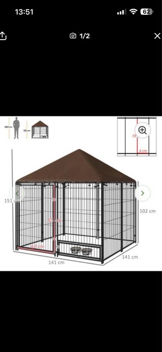 Jaula exterior para perros grande