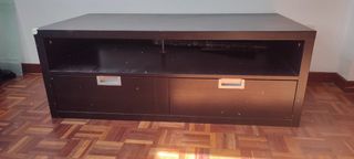 Mueble TV 2 cajones madera oscuro
