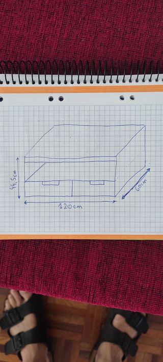 Mueble TV 2 cajones madera oscuro