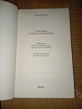 Libro: El hombre en busca de sentido