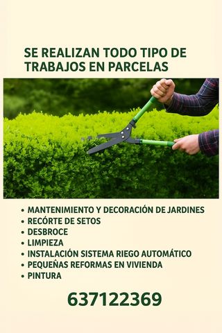 Servicios de Jardinería y Reforma
PRECIO ECONÓMICO