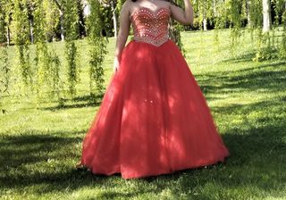 Vestido Quinceañera Rojo Brillante