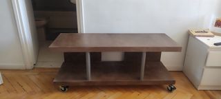 Mesa auxiliar moderna diseño madera y metal