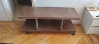 Mesa auxiliar moderna diseño madera y metal