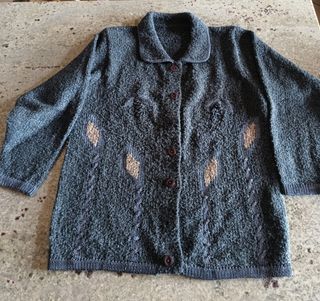 Cardigan donna grigio con bottoni