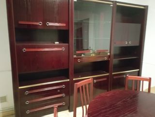 Mueble comedor madera y cristal