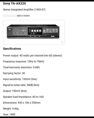 Amplificador Sony TA-AX220