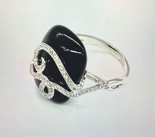 Anillo Ónix con Diamantes