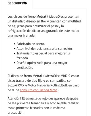 Metrakit MKD 19 Disco de Freno