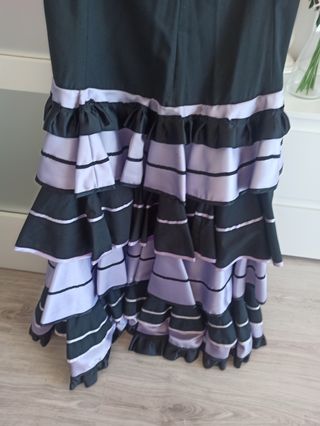 Falda y corpiño flamenco morada y negro