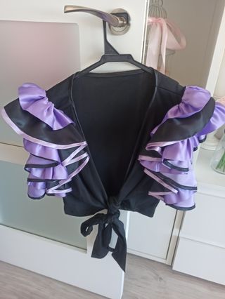 Falda y corpiño flamenco morada y negro