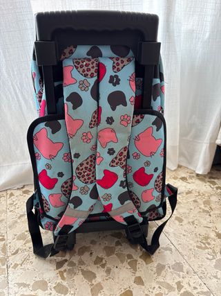 Mochila escolar con ruedas y diseño divertido