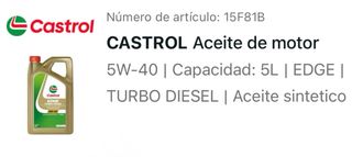 AceiteCastrol EDGE 5W-40 Turbo Diesel 5L más filtr