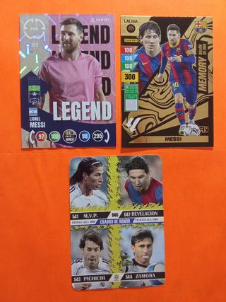 Lote 3 cromos Messi Adrenalyn y Mundicromo