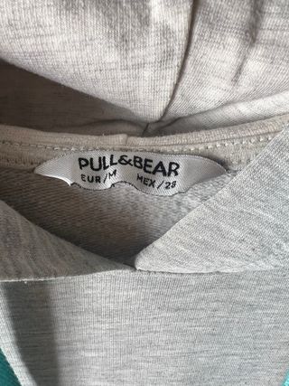 Sudadera Pull&Bear Gris y azul Turquesa Talla M