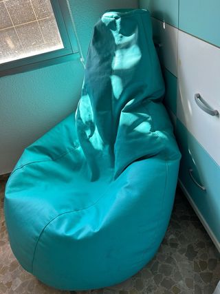 Puff Pera XL Polipiel Turquesa
