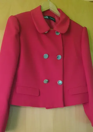 Chaqueta Zara Roja Doble Botonadura