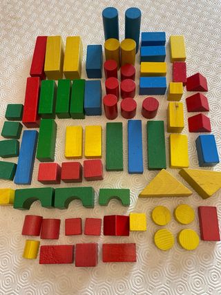 Set costruzioni legno blocchi colorati