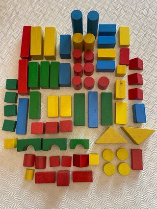 Set costruzioni legno blocchi colorati