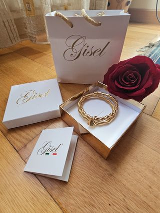 Bracciale Gisel doppio elastico con ciondolo cuore