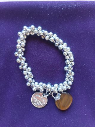 Pulsera Tiffany & Co. Corazón Ojo de Tigre Plata